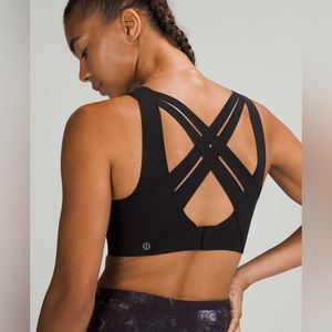 NWT Lululemon Enlite Weave-Back Bra High Support 32DDD in Black
